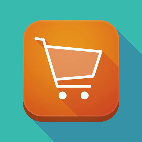 Ícone de aplicativo de sombra longa com um carrinho de compras —  Vetores de Stock