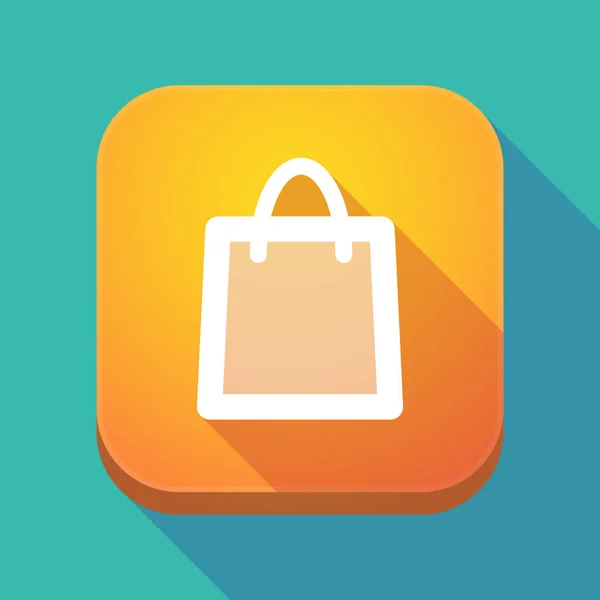 Long shadow app icon with a shopping bag — Stock Vector
