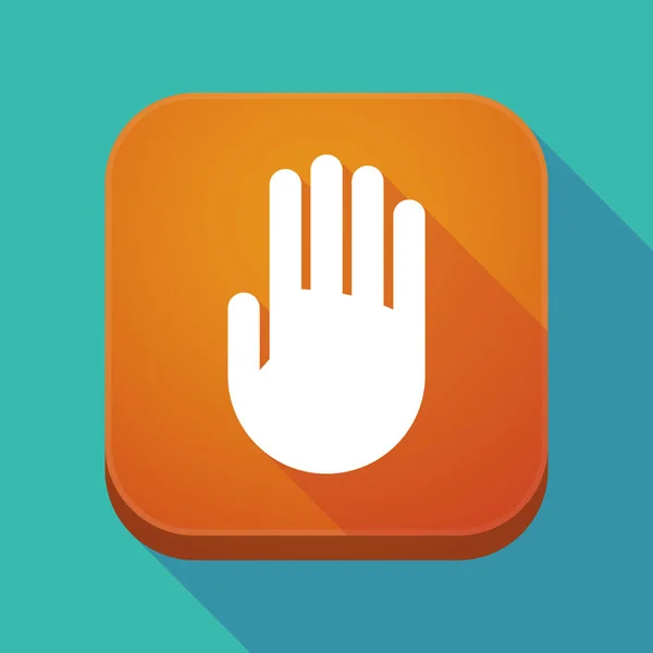 Long shadow app icon with a hand — Stock Vector