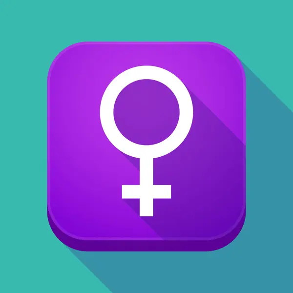 Długi cień ikonę aplikacji z kobiet — Wektor stockowy