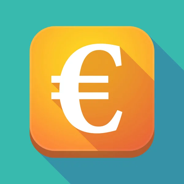 Lange schaduw app pictogram met een eurosymbool — Stockvector