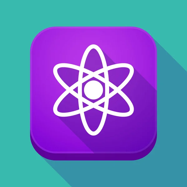 Uzun gölge app simgesi ile bir atom — Stok Vektör