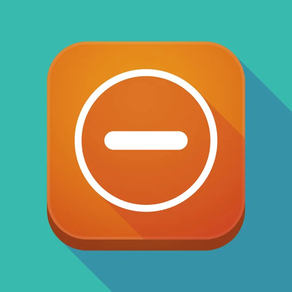 Lange Schatten App-Symbol mit einem Subtraktionszeichen — Stockvektor