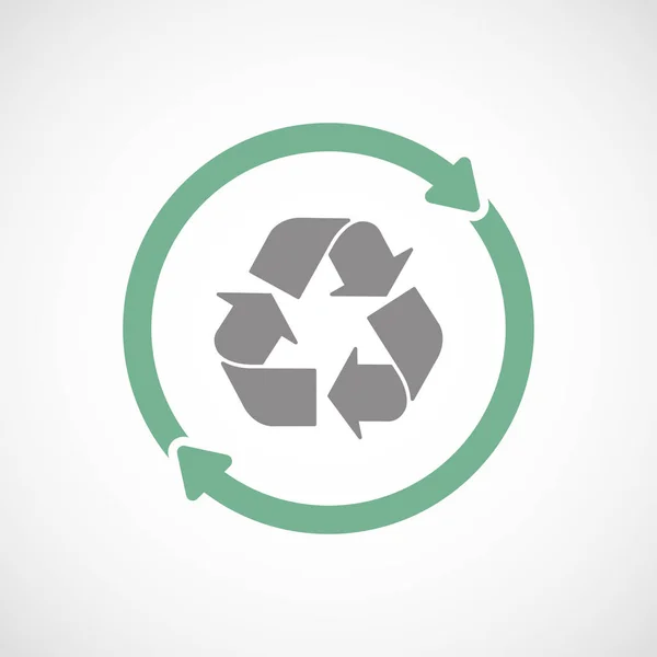 Icône de réutilisation isolée avec panneau de recyclage — Image vectorielle