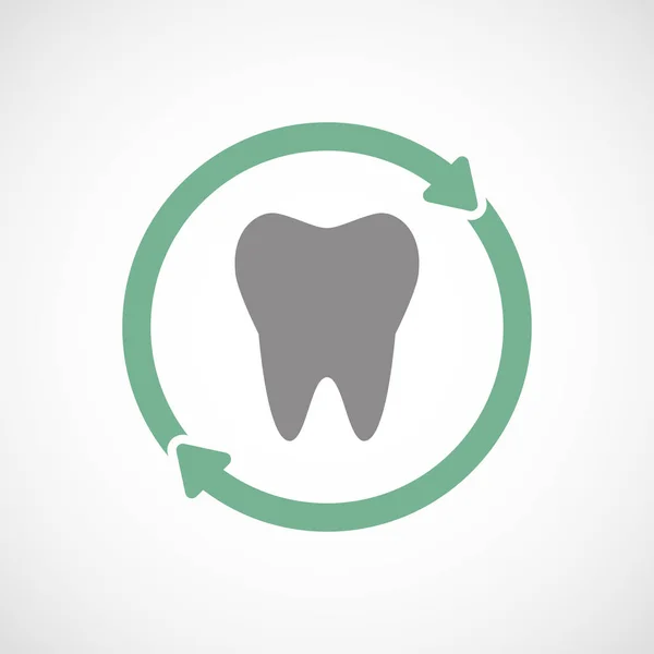 Ícone de reutilização isolado com um dente —  Vetores de Stock