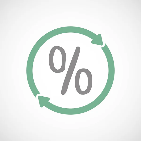 Ícone de reutilização isolado com um sinal de desconto —  Vetores de Stock