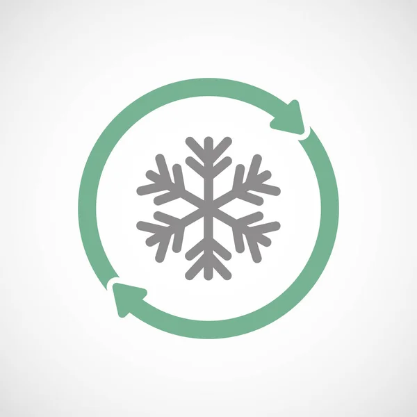 Isolated reuse icon with a snow flake — Stock Vector