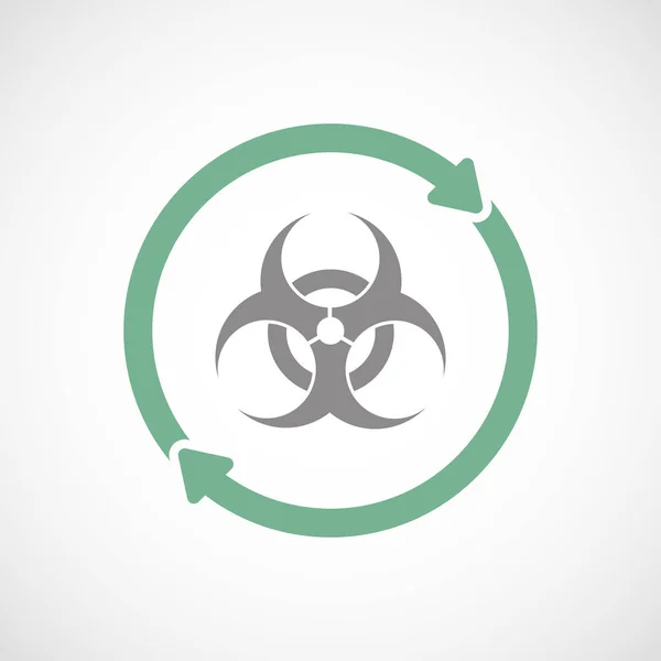 Ikone der isolierten Wiederverwendung mit Biohazard-Zeichen — Stockvektor