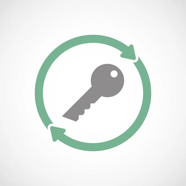 Isolated reuse icon with a key — Stock Vector