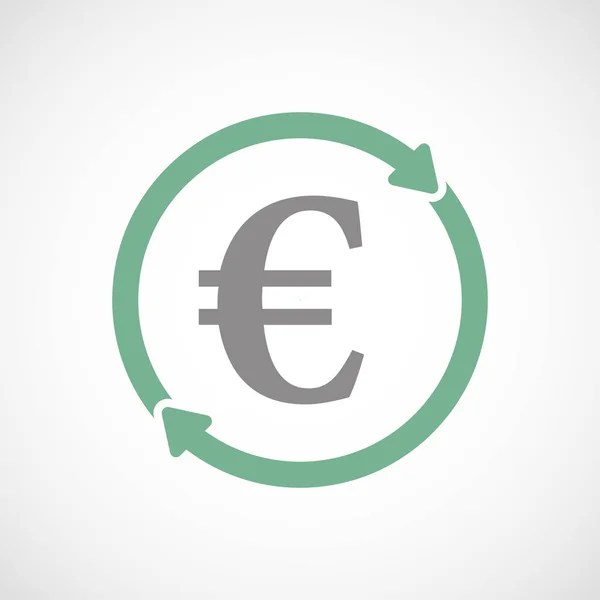 Icono de reutilización aislado con un signo de euro — Vector de stock