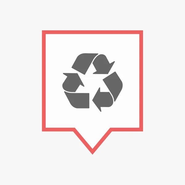 Pointe isolée avec panneau de recyclage — Image vectorielle