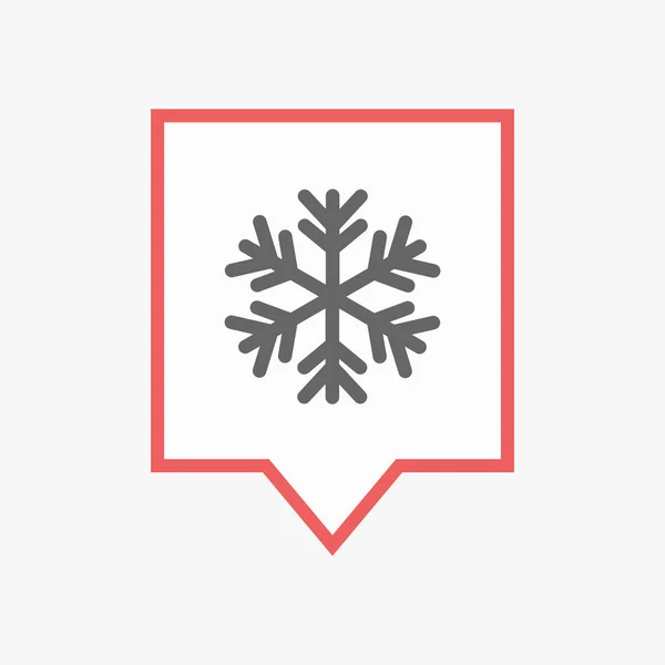 Geïsoleerde tooltip met een sneeuwvlok — Stockvector