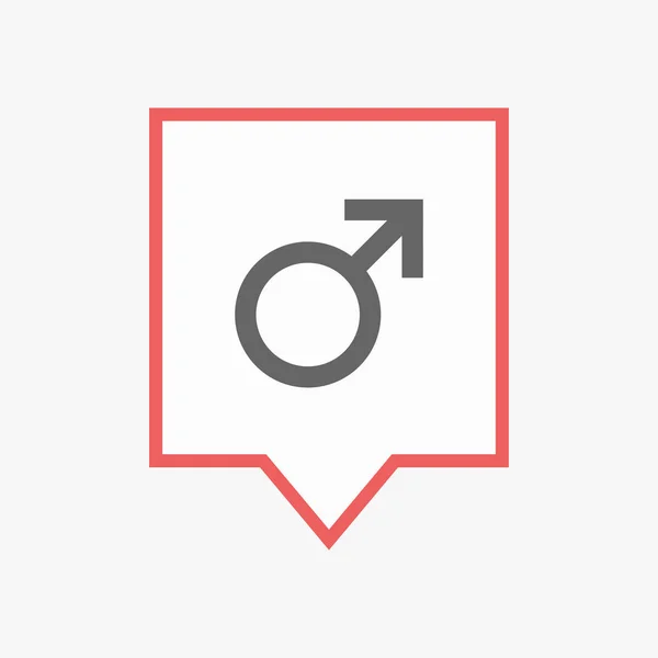Απομονωμένη tooltip με ένα αρσενικό σύμβολο — Διανυσματικό Αρχείο