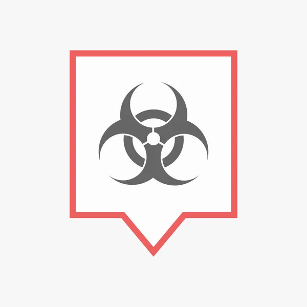 Isolated tooltip with a biohazard sign — Stock Vector