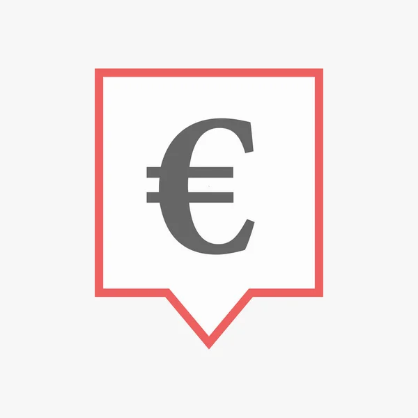 Tooltip terisolasi dengan tanda euro - Stok Vektor