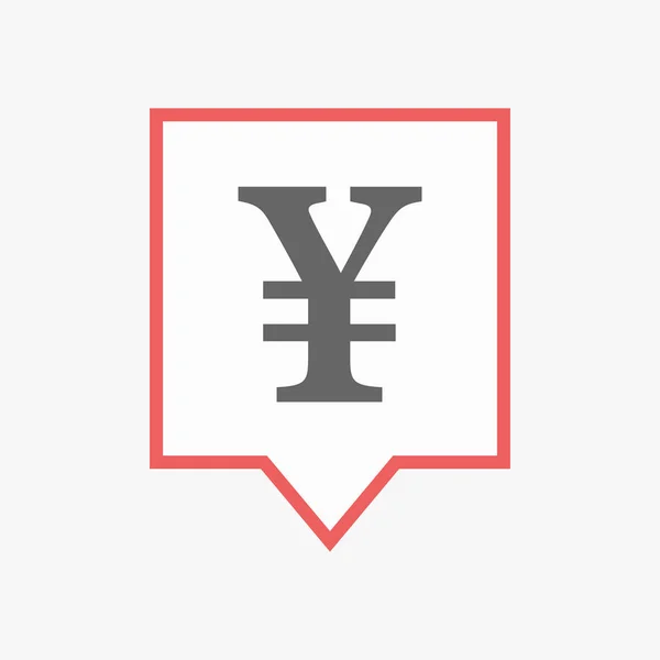 Isolated tooltip with a yen sign — Stock Vector