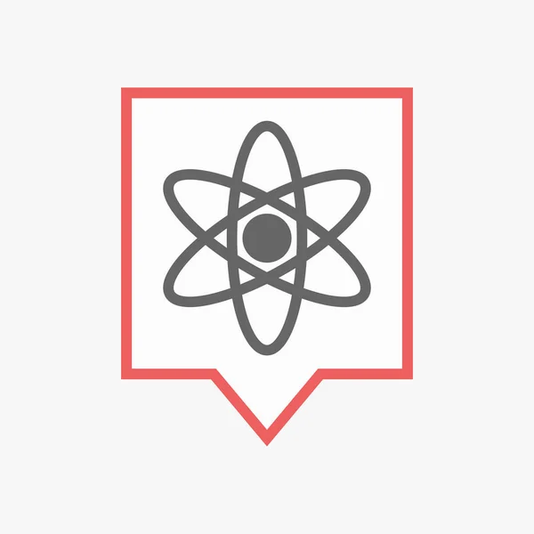 Isolierte Tooltip mit einem Atom — Stockvektor