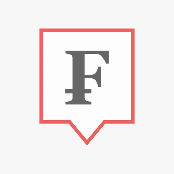 Geïsoleerde tooltip met een Zwitserse franc teken — Stockvector