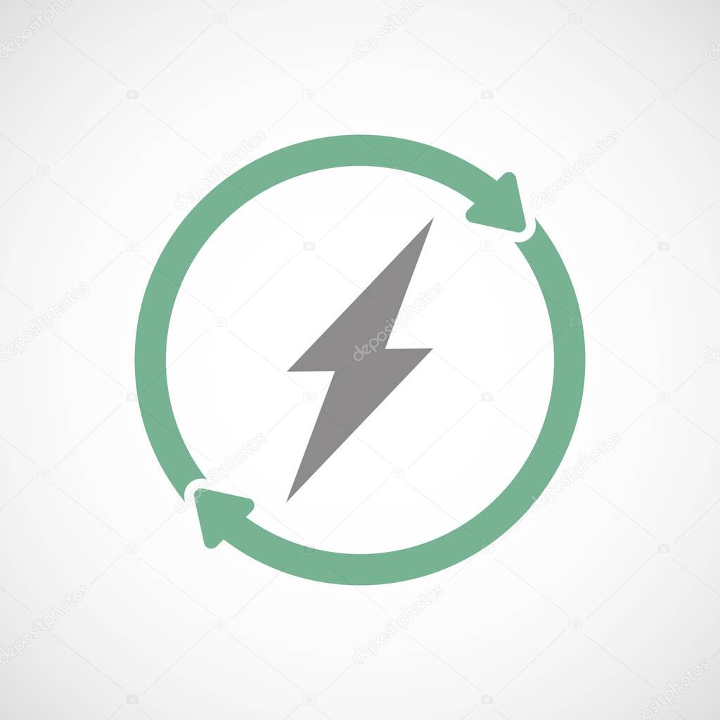 Isolated reuse icon with a lightning