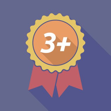 Uzun gölge rozeti metin 3+