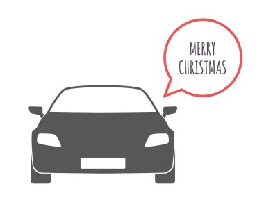 Merry Christmas metin ile izole araba