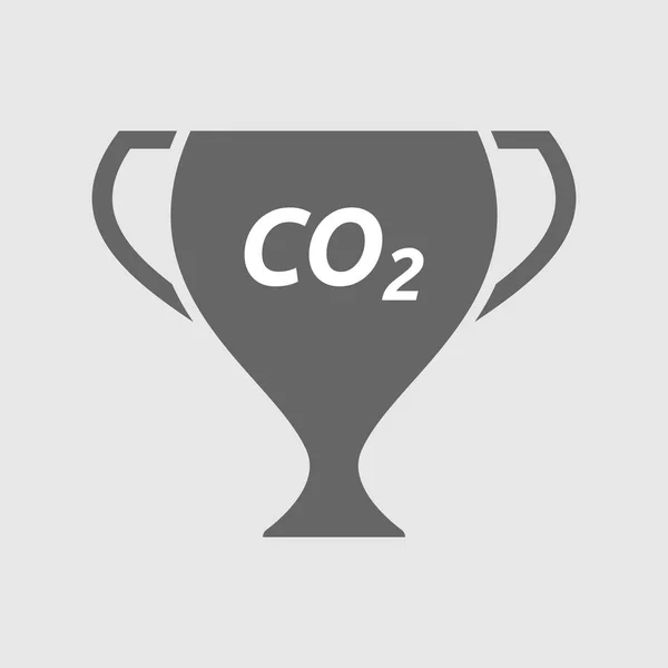 Coupe isolée avec le texte CO2 — Image vectorielle