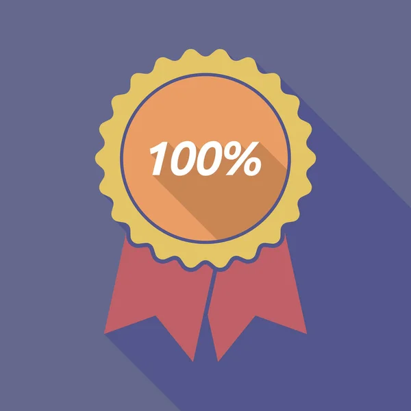 Long shadow badge with    the text 100% — 图库矢量图片