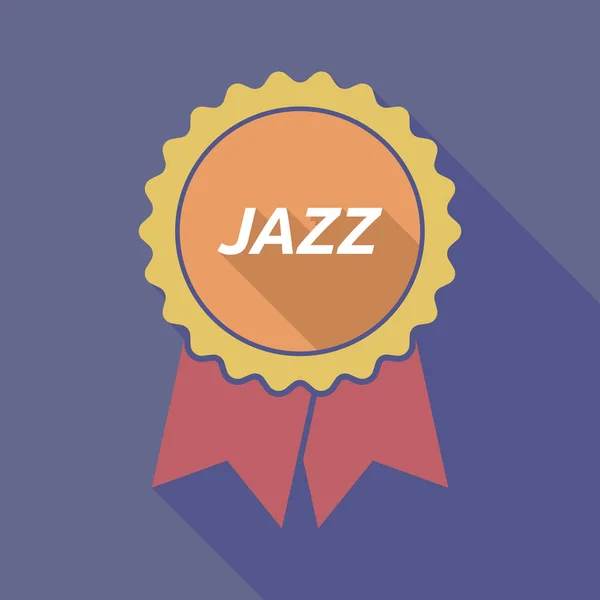 Lange schaduw badge met de tekst Jazz — Stockvector
