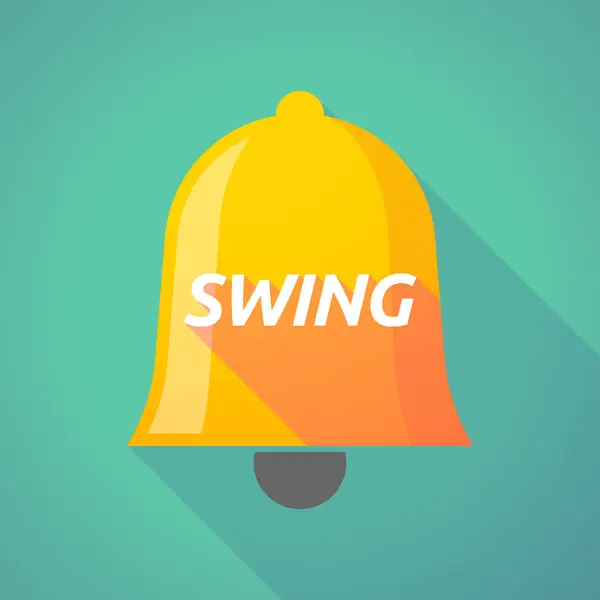 Lange schaduw Bel met de tekst Swing — Stockvector