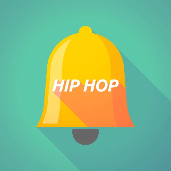 Lange schaduw Bel met de tekst Hip Hop — Stockvector