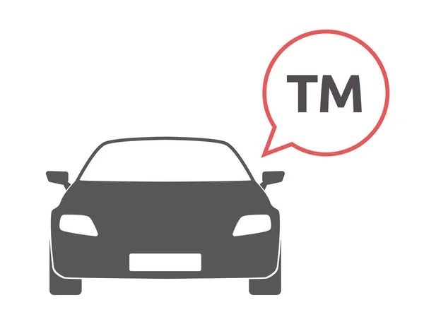 Coche aislado con el texto TM — Vector de stock