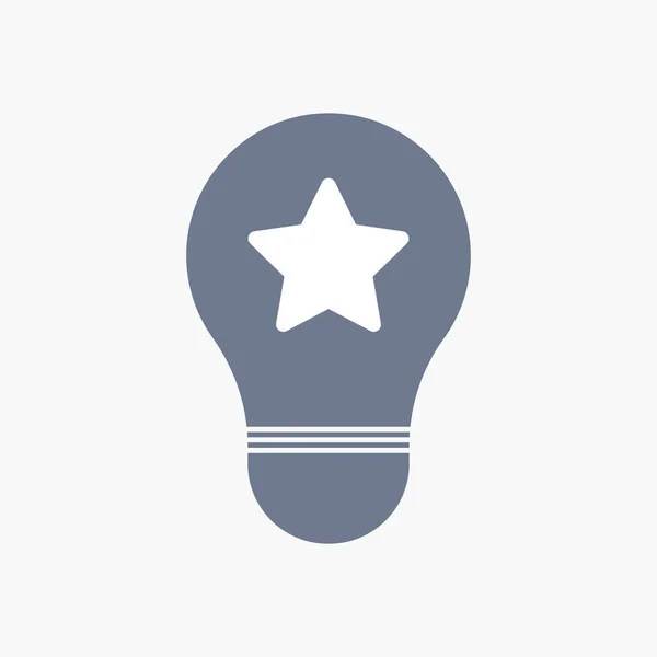 Icona della lampadina isolata con una stella — Vettoriale Stock
