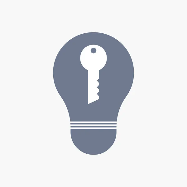 Isolated light bulb icon with a key — Stock Vector