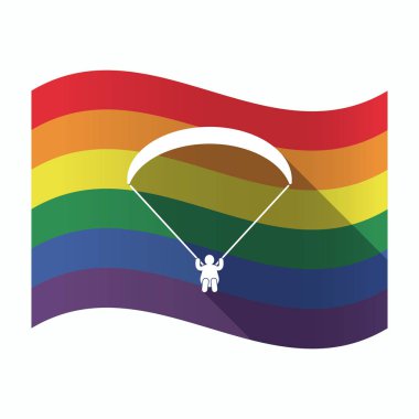Bir yamaçparaşütü ile izole Gay Pride bayrak