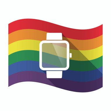 Akıllı saat takan izole Gay Pride bayrak