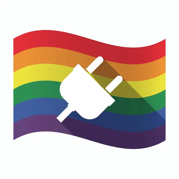 Drapeau Gay Pride isolé avec une fiche — Image vectorielle