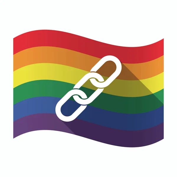 Bandeira isolada do Orgulho Gay com uma corrente — Vetor de Stock