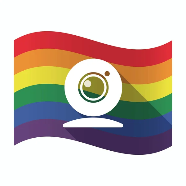 Drapeau isolé Gay Pride avec webcam — Image vectorielle