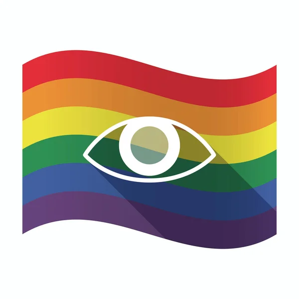 Bandeira isolada do Orgulho Gay com um olho — Vetor de Stock