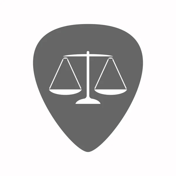Plettro di chitarra isolato con un segno di giustizia in scala di peso — Vettoriale Stock