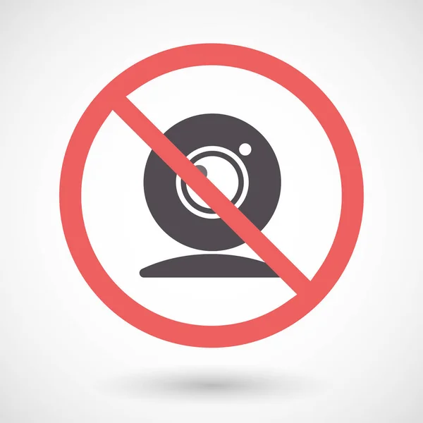 Απομονωμένη απαγορευμένο σήμα με μια κάμερα web — Διανυσματικό Αρχείο
