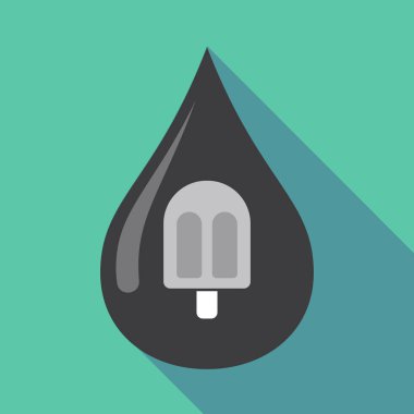 Uzun gölge yağ damla bir dondurma ile