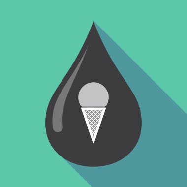 Uzun gölge yağ damla koni dondurma ile