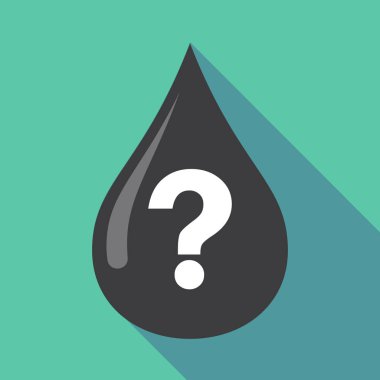 Uzun bir soru işareti ile gölge yağ damla