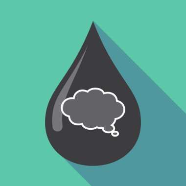 Uzun bir çizgi roman bulut balon ile gölge yağ damla