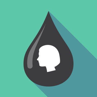 Uzun bir kadın baş ile gölge yağ damla