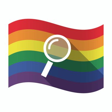 Bir büyüteç ile izole Gay Pride bayrak