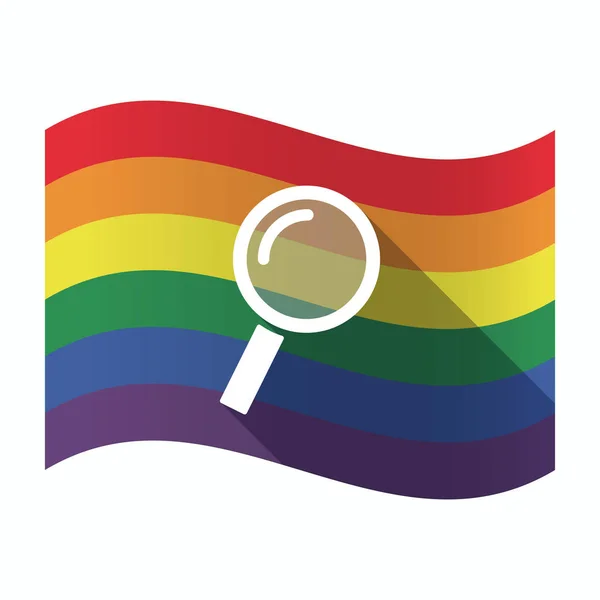 Bandiera Gay Pride isolata con lente d'ingrandimento — Vettoriale Stock