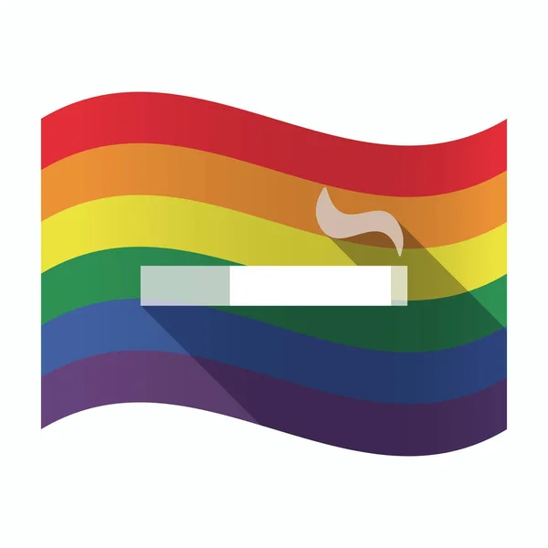 Bandiera Gay Pride isolata con una sigaretta — Vettoriale Stock