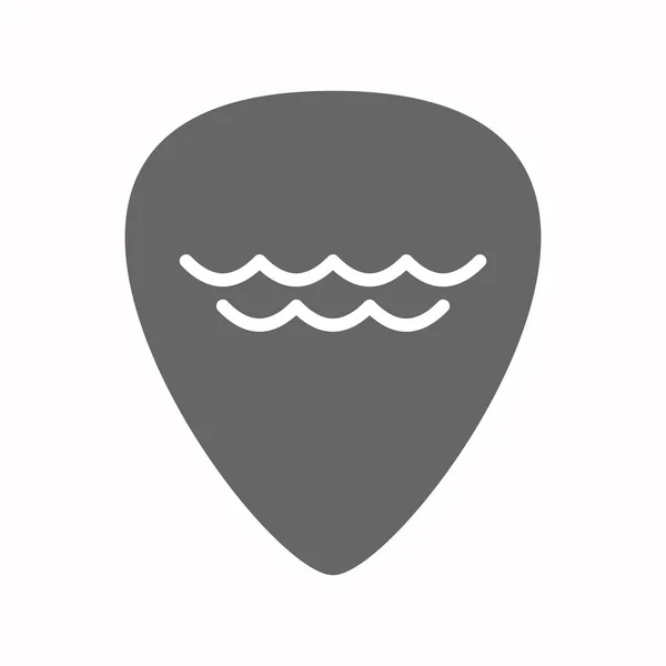 Plectro de guitarra aislada con un signo de agua — Vector de stock